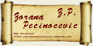 Zorana Pečinoćević vizit kartica